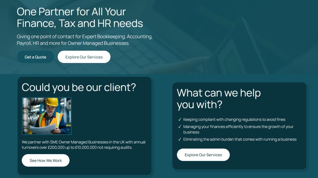 Screenshot of the homepage of 27m website