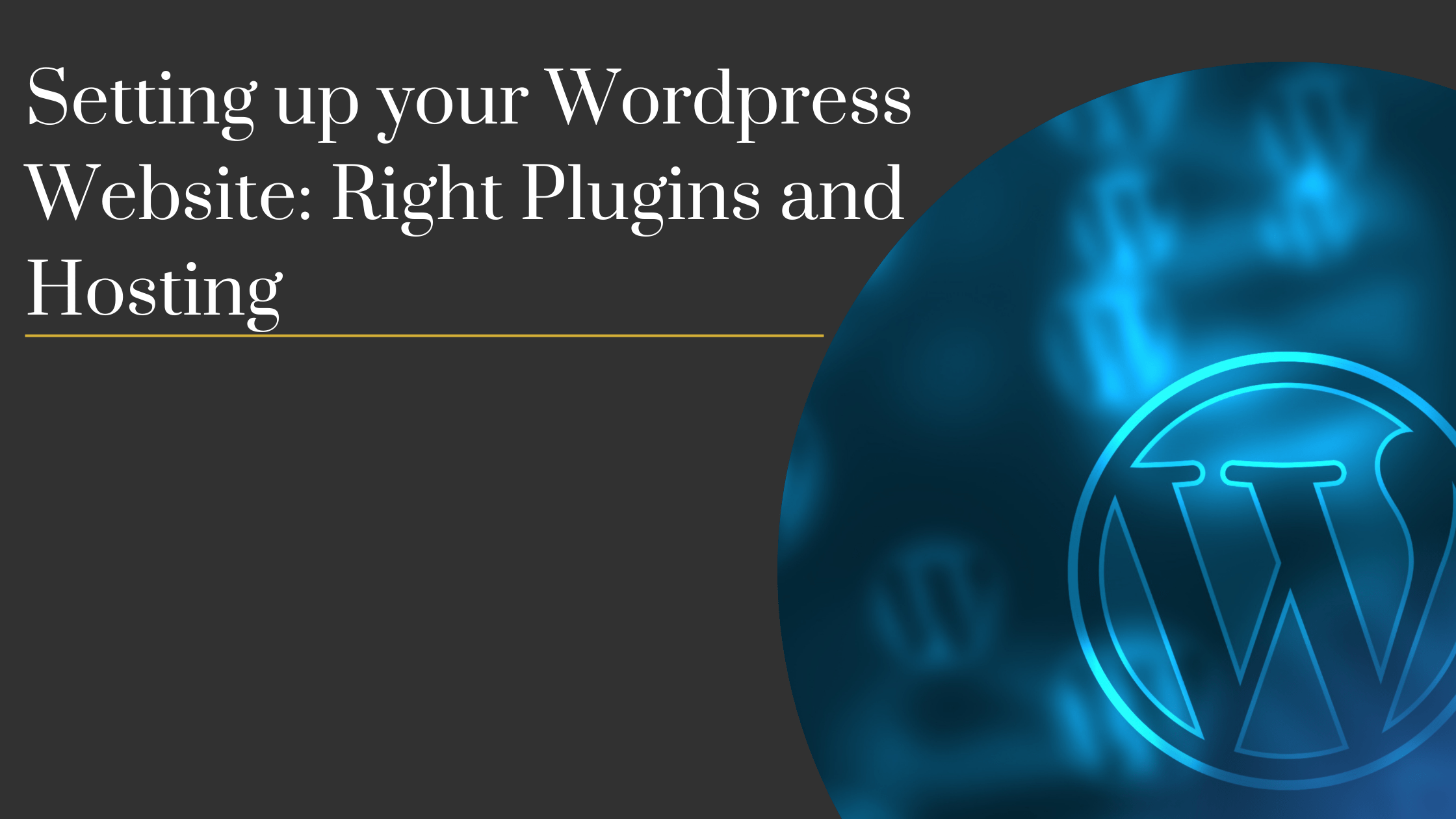 Setting Up a WordPress Website with the Right Plugins and Hosting